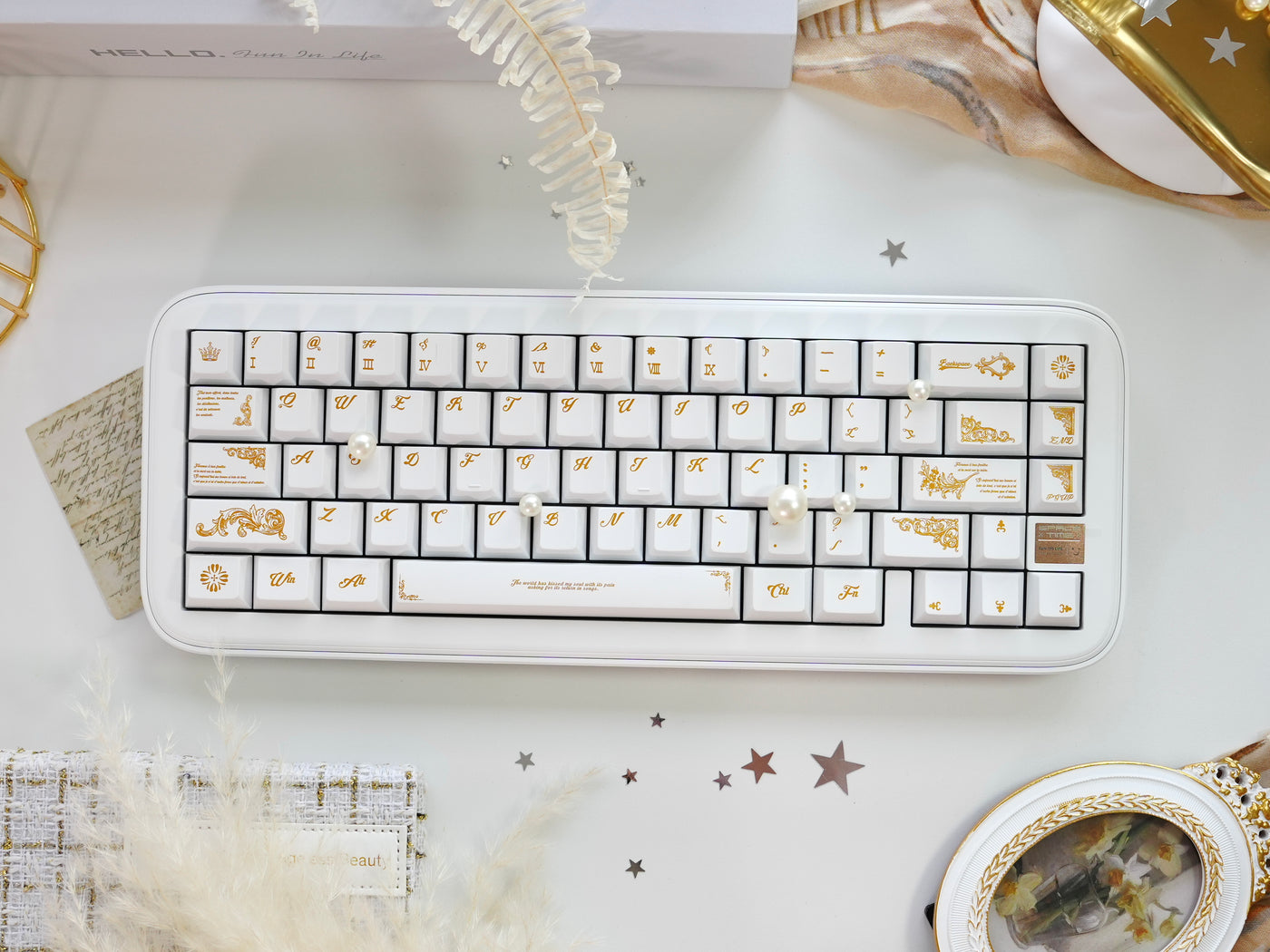 Spacetime 65 Keyboard with Baroque Keycaps
