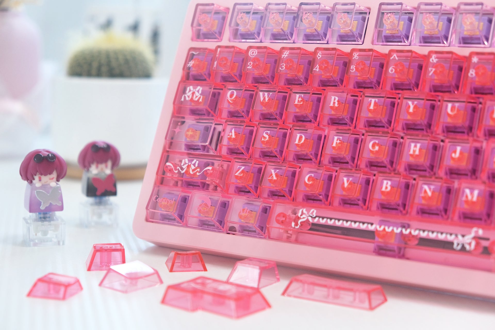 Pink Cat Nurse keycaps