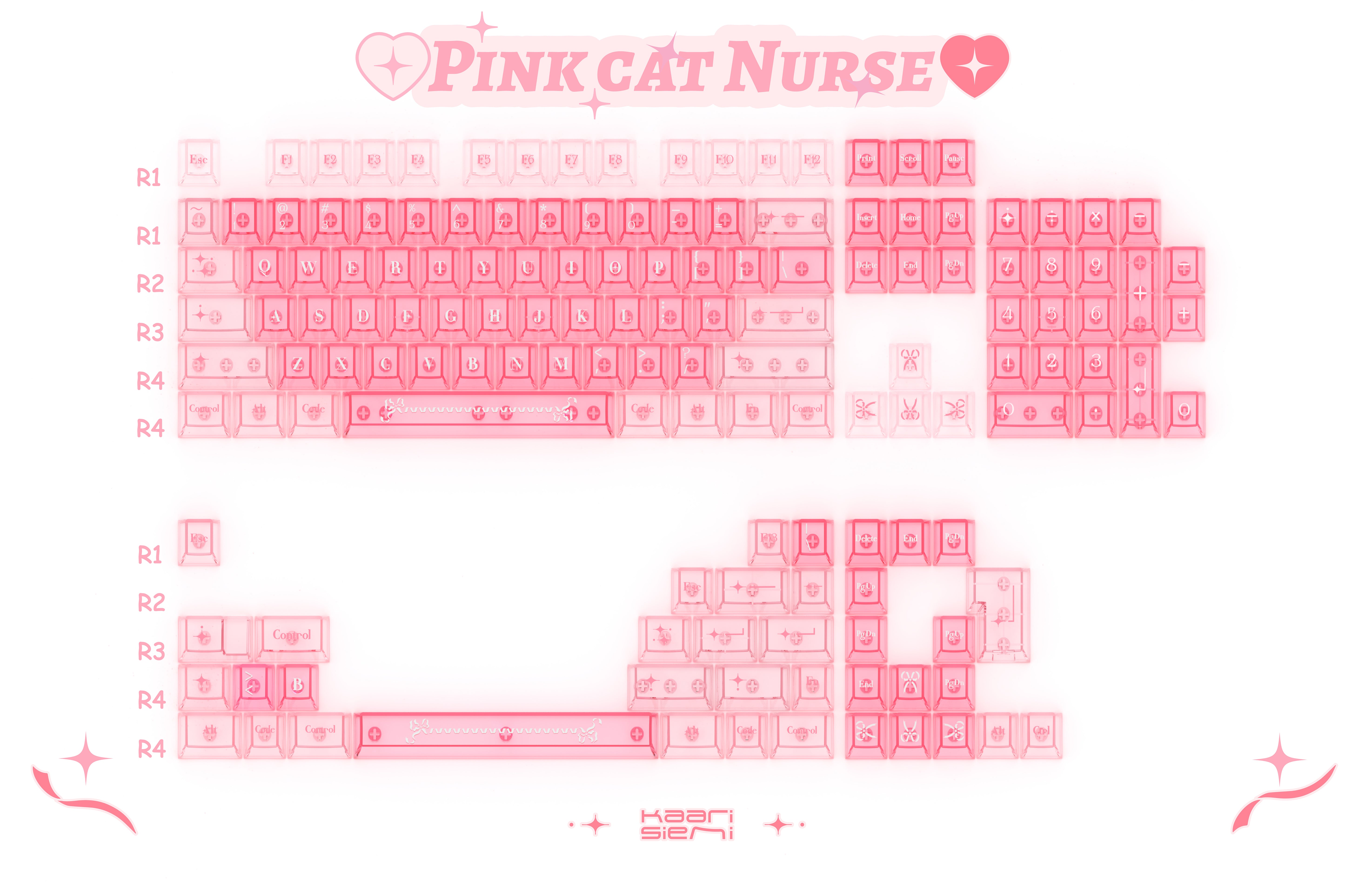 Pink Cat Nurse keycaps