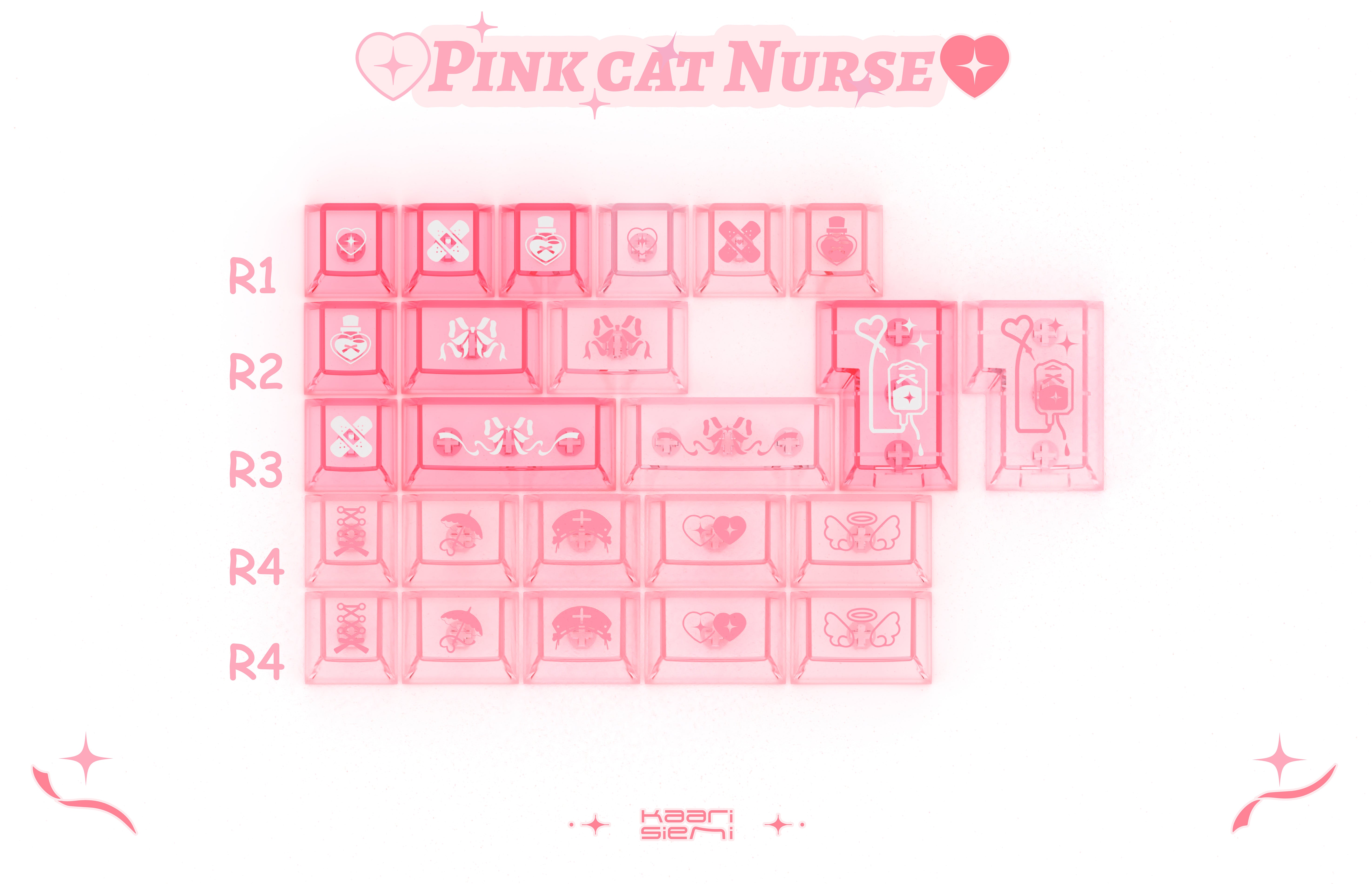 Pink Cat Nurse keycaps