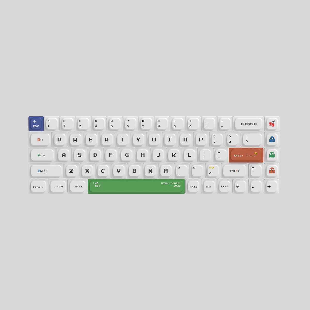 Complete PAC 68-key low-profile keycap layout