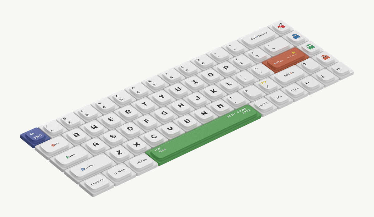 PAC 68-key low-profile keycap set shown at an angle