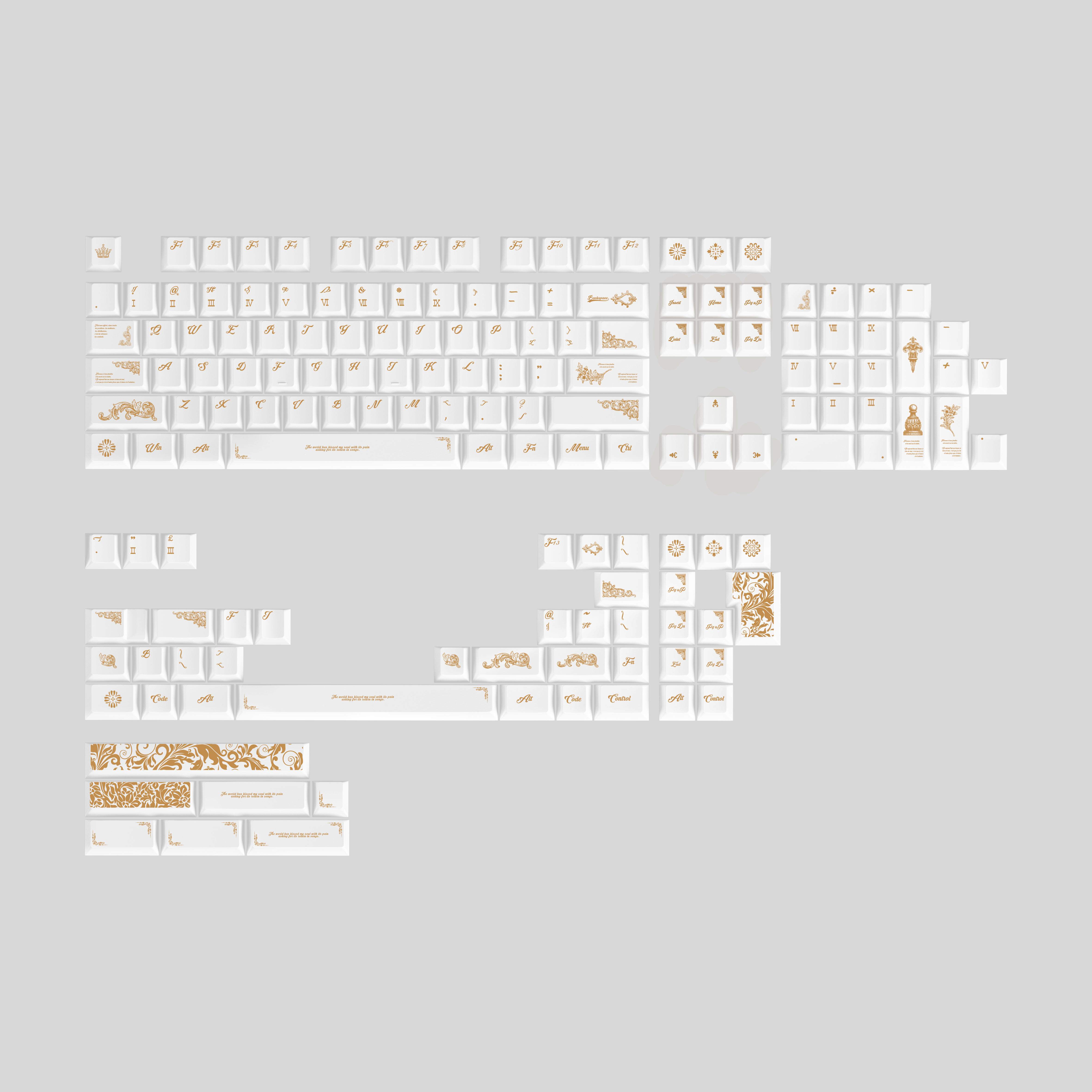 Baroque Keycaps gold