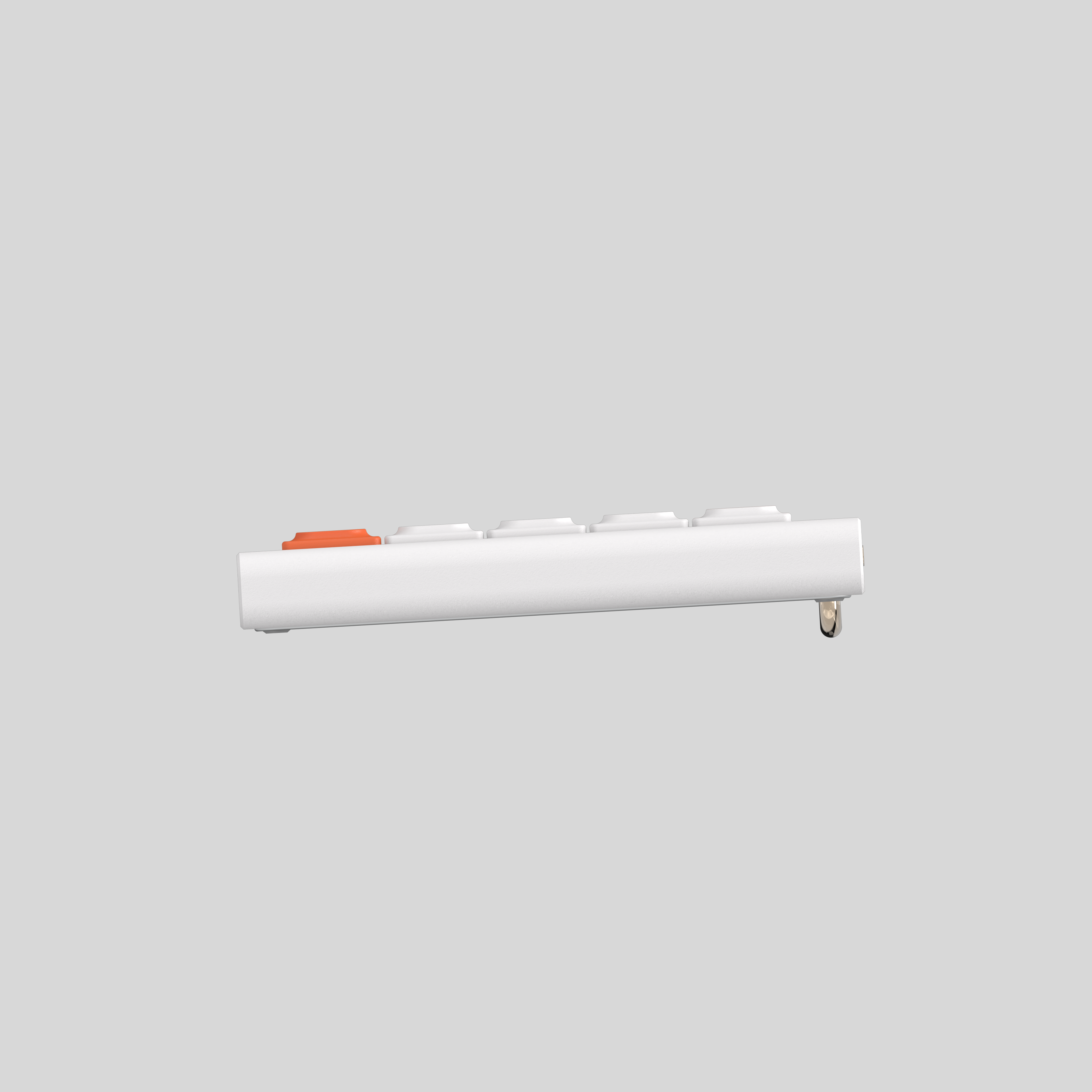 White AIR68 low-profile keyboard viewed from the side